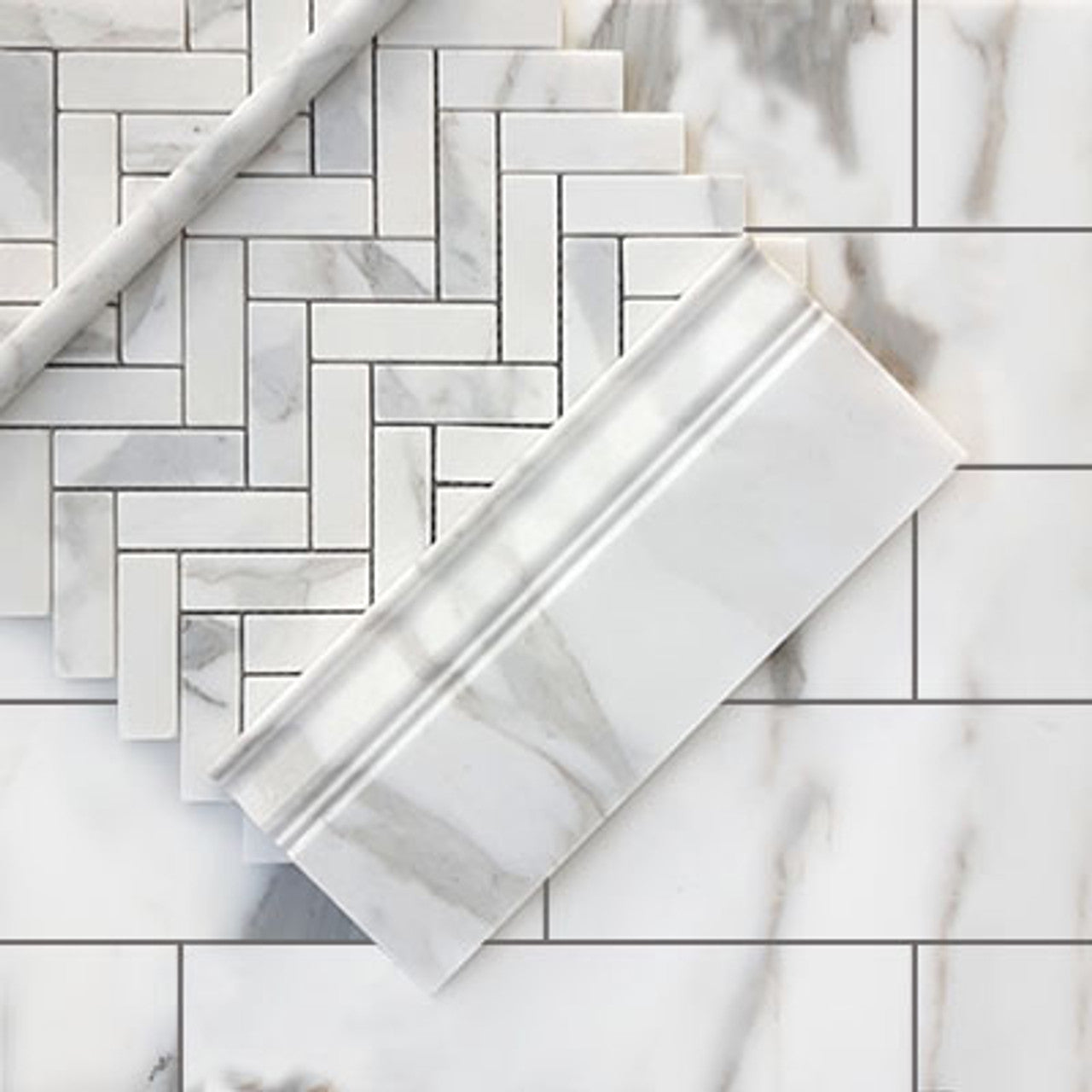 4x12 Calacatta Gold Italian Marble Subway Tile Polished (Glossy)