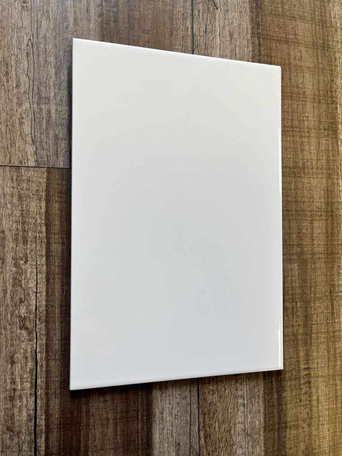 White 8x12 Glossy Ceramic Wall Tile (12 sq. ft. / case - 18 Pieces) for Kitchen backsplash, Bathroom Shower