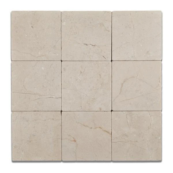 Crema Marfil 4x4 Tumbled Field Tile