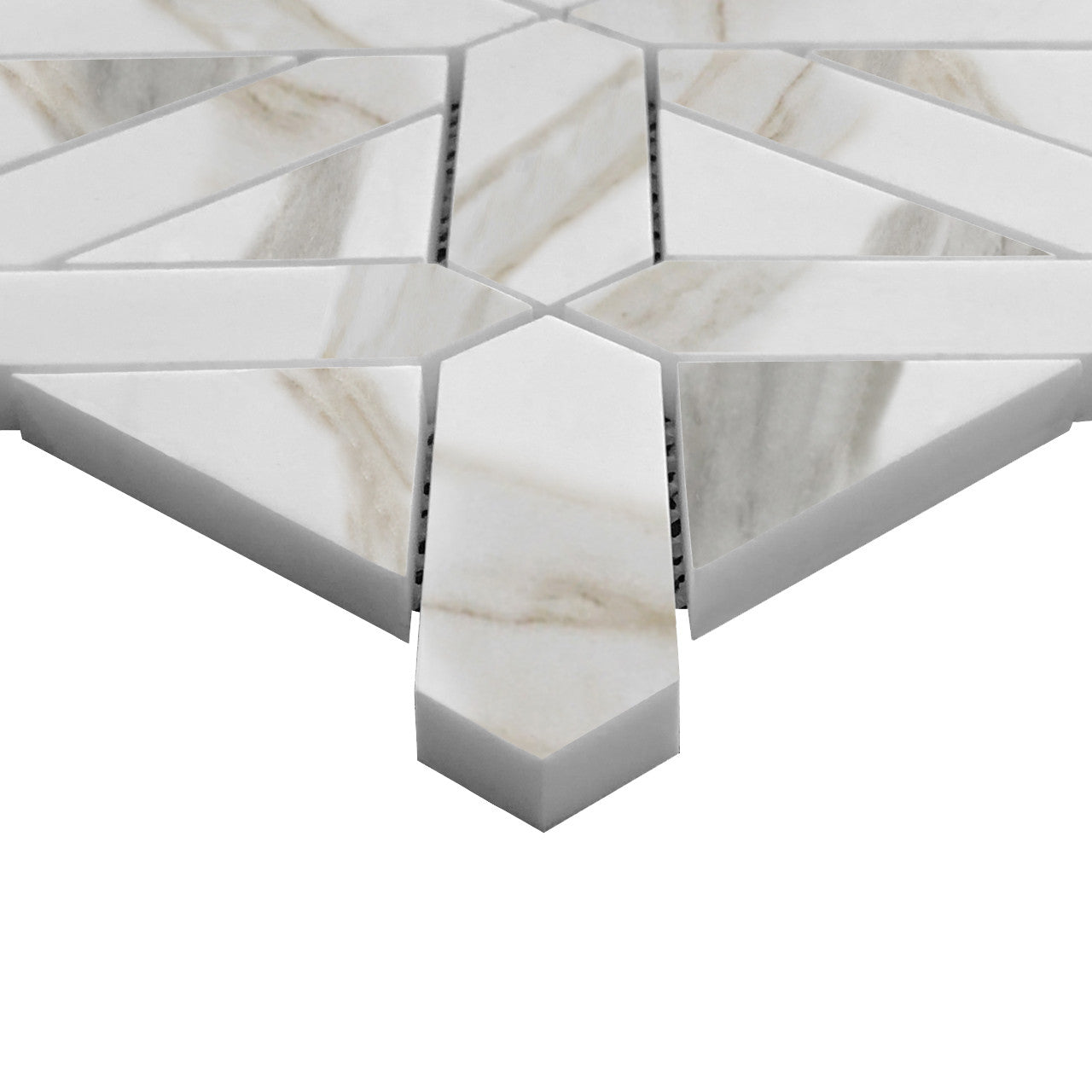 Calacatta Gold Italian Marble Geometrica Mosaic Tile Polished (Glossy)