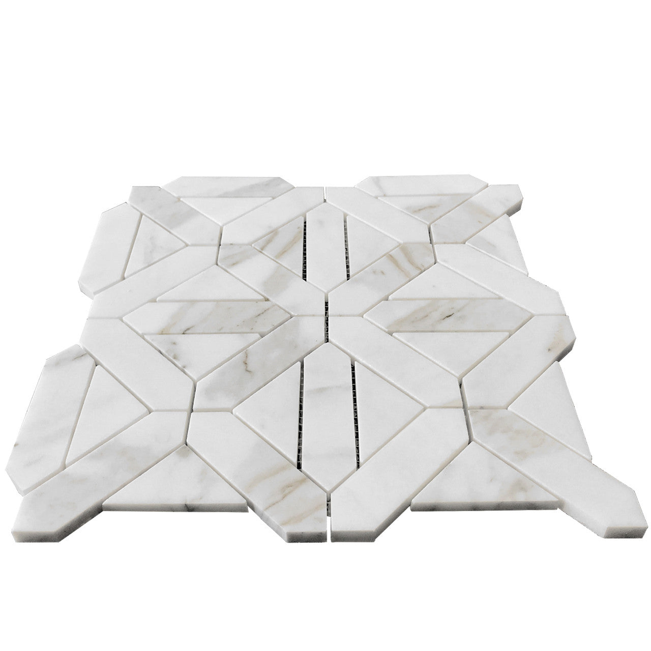 Calacatta Gold Italian Marble Geometrica Mosaic Tile Polished (Glossy)