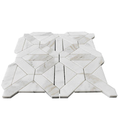 Calacatta Gold Italian Marble Geometrica Mosaic Tile Polished (Glossy)