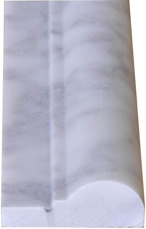 Carrara White Honed Marble Chair Rail Molding 2x12 Wall Tile