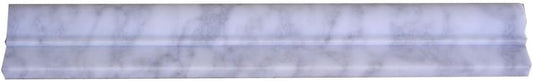 Carrara White Honed Marble Chair Rail Molding 2x12 Wall Tile