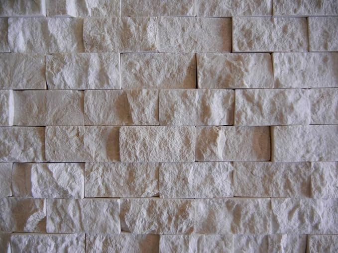 Beige marble SplitFace Tumbled mosaic 1x2 Wall Tile Backsplash