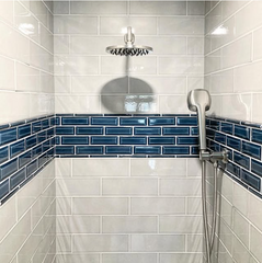 Bay Blue Beveled Subway 12 in. x 12 in. Ceramic Mesh-Mounted Mosaic Wall Tile by MSI (1 sq. ft./Each)