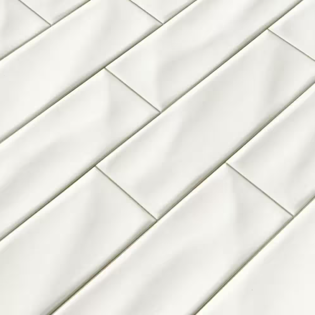 Whisper White Subway 3 in. x 6 in. Handcrafted Glossy Ceramic Subway Wall Tile by MSI (1 sq. ft./Case)