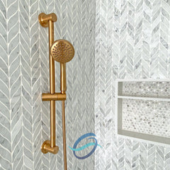 Calacatta Gold Italian Marble Leaf Shape Mosaic Tile Polished (Glossy)