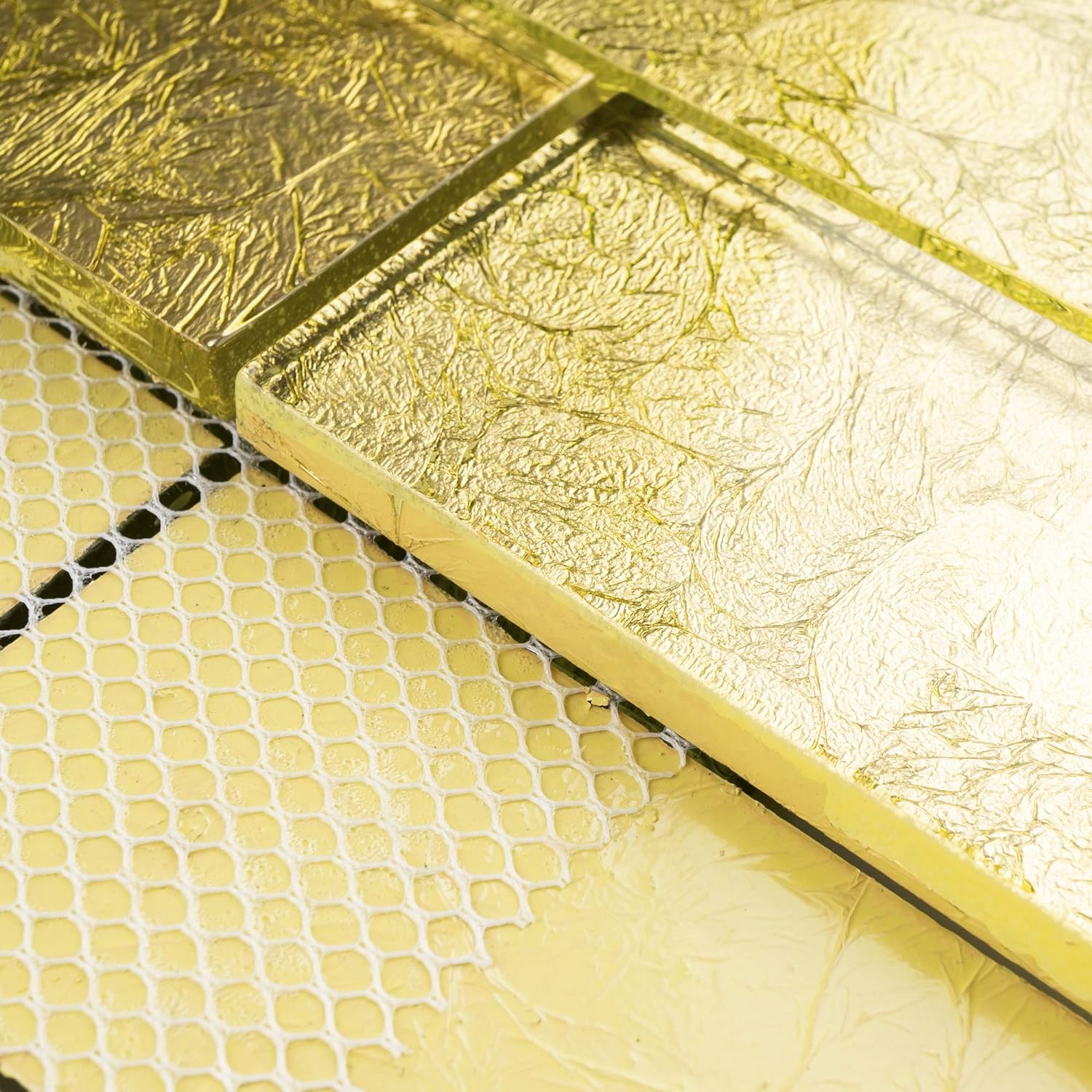 TGKG-01 Gold 2x4 Glass Mosaic Tile Sheet Subway Tile -Kitchen and Bath backsplash Wall Tile