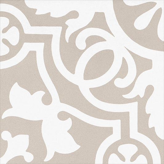 GT Vintage Beige Floral 8x8 Matte Porcelain Tile 0GZ20DE