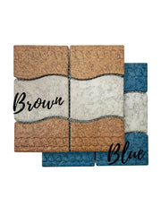 Wavy Almond with Tawny Brown Matte Porcelain Border Pool Wall and Floor Tile on 6x12 Mesh Mounted for Easy Installation for Bathroom, Backsplash, Kitchen