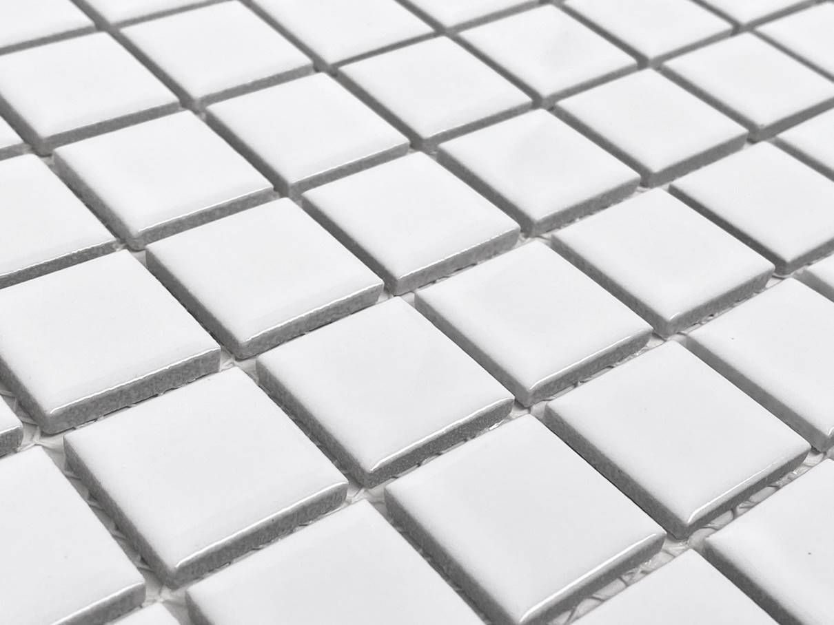 Square White Porcelain Mosaic for Bathroom, Wall, Entrance, Pool, Shower, Floor Tile