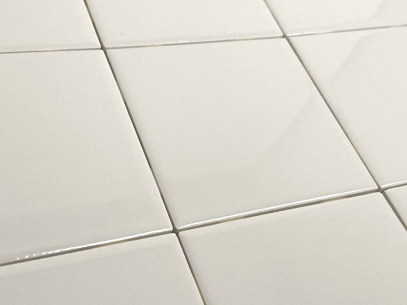 Biscuit Bone 6x6 Ceramic Gloss Wall Tile (10 Sqft) for Kitchen Backsplash, bathroom Shower