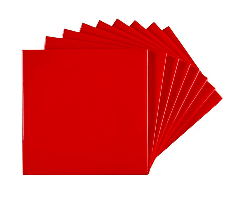 6 in Ceramic Tile Gloss 6x6 Box of 8 Piece for Bathroom Wall and Kitchen Backsplash by Tenedos