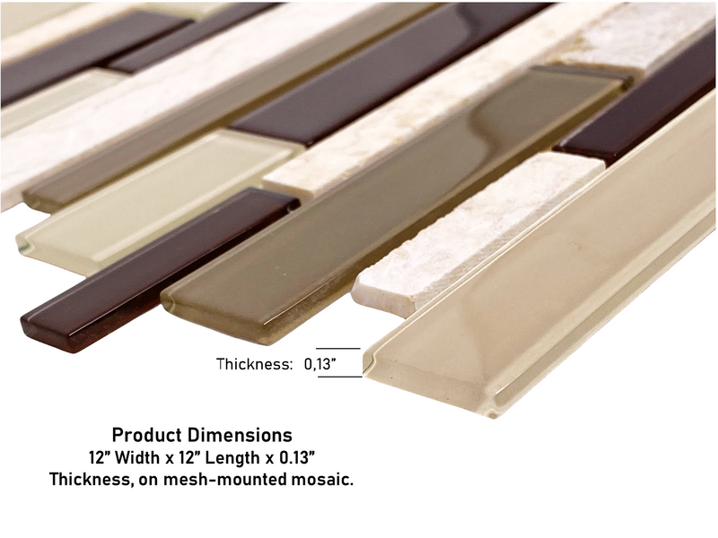 MS International Sonoma Blend 12 in. x 12 in. Glass/Stone Mesh-Mounted Mosaic Wall Tile (Box of 20 Pieces)