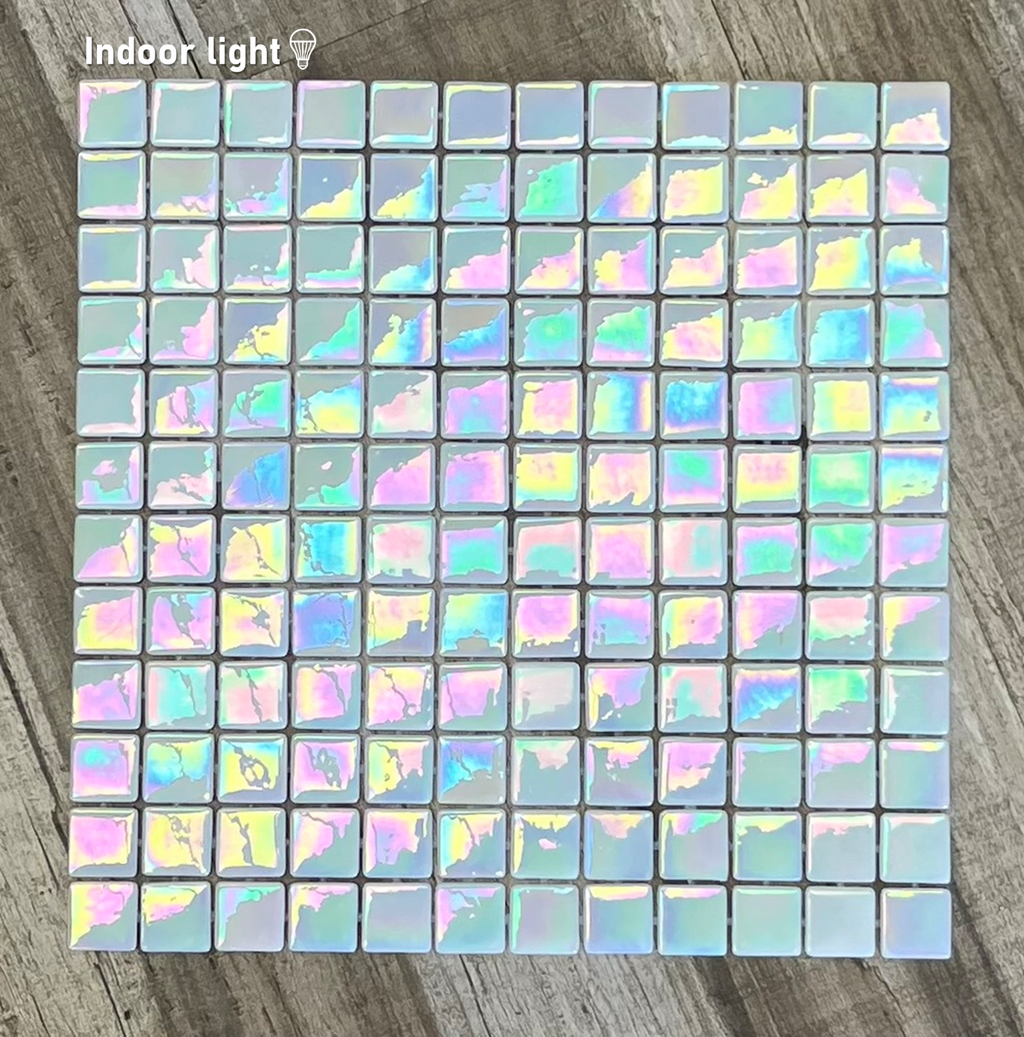Iridescent Mosaic Glass Tiles