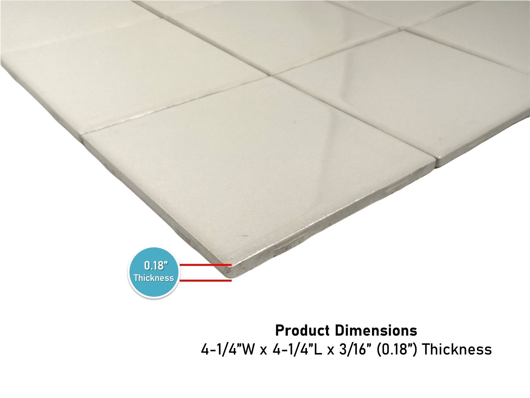 Biscuit Bone  4x4 Ceramic Gloss Wall Tile (10 Sqft) for Kitchen backsplash, bathroom Shower