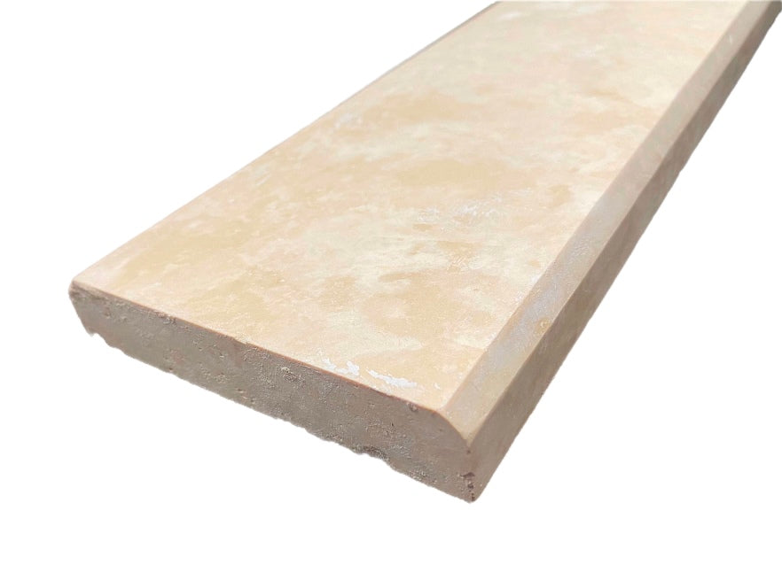 Durango Cream Filled and Honed Ivory Light Travertine Doorway Floor Transition Threshold Tile (Marble Saddle)