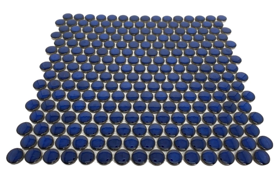 Penny Blue Eye 12 1/4 x 12 Inch Porcelain Mosaic Floor & Wall Tile (10 Pcs/10.2 Sq. Ft. Per Case)