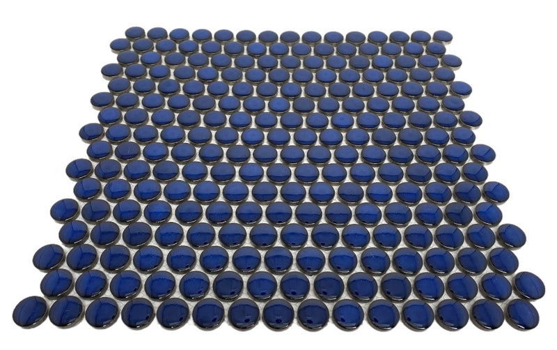 Penny Blue Eye 12 1/4 x 12 Inch Porcelain Mosaic Floor & Wall Tile (10 Pcs/10.2 Sq. Ft. Per Case)