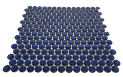 Penny Blue Eye 12 1/4 x 12 Inch Porcelain Mosaic Floor & Wall Tile (10 Pcs/10.2 Sq. Ft. Per Case)