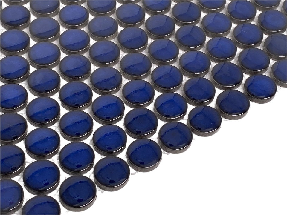 Penny Blue Eye 12 1/4 x 12 Inch Porcelain Mosaic Floor & Wall Tile (10 Pcs/10.2 Sq. Ft. Per Case)