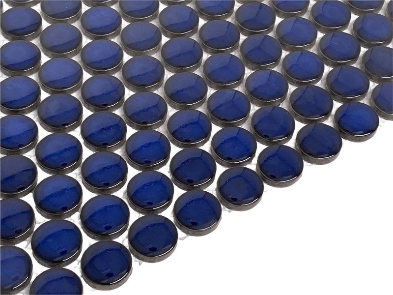 Penny Blue Eye 12 1/4 x 12 Inch Porcelain Mosaic Floor & Wall Tile (10 Pcs/10.2 Sq. Ft. Per Case)