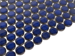 Penny Blue Eye 12 1/4 x 12 Inch Porcelain Mosaic Floor & Wall Tile (10 Pcs/10.2 Sq. Ft. Per Case)