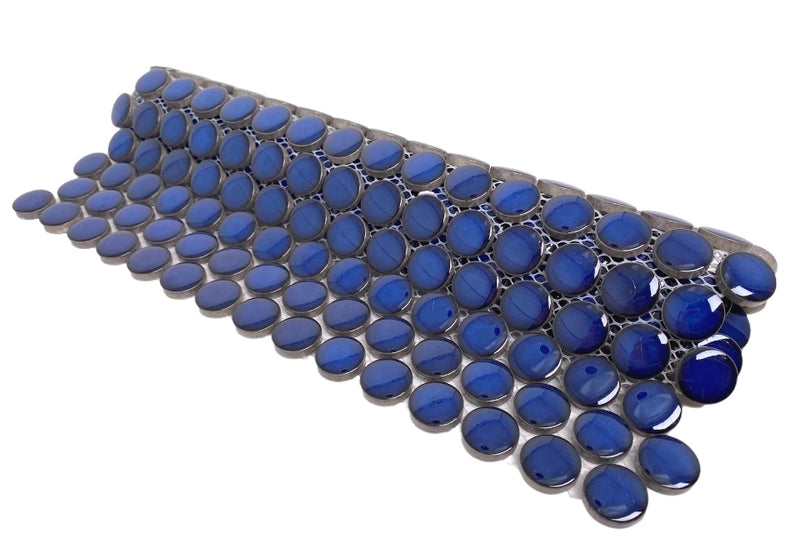 Penny Blue Eye 12 1/4 x 12 Inch Porcelain Mosaic Floor & Wall Tile (10 Pcs/10.2 Sq. Ft. Per Case)