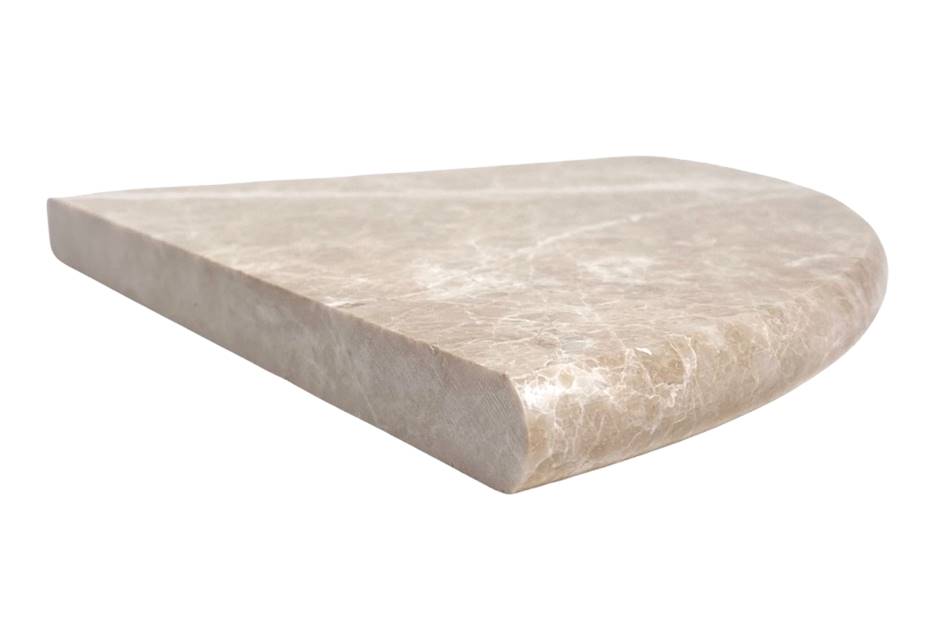 Tenedos Premium Quality Marble Cappuccino Beige Shower Corner Shelf Floating Stone for Bathroom Caddy