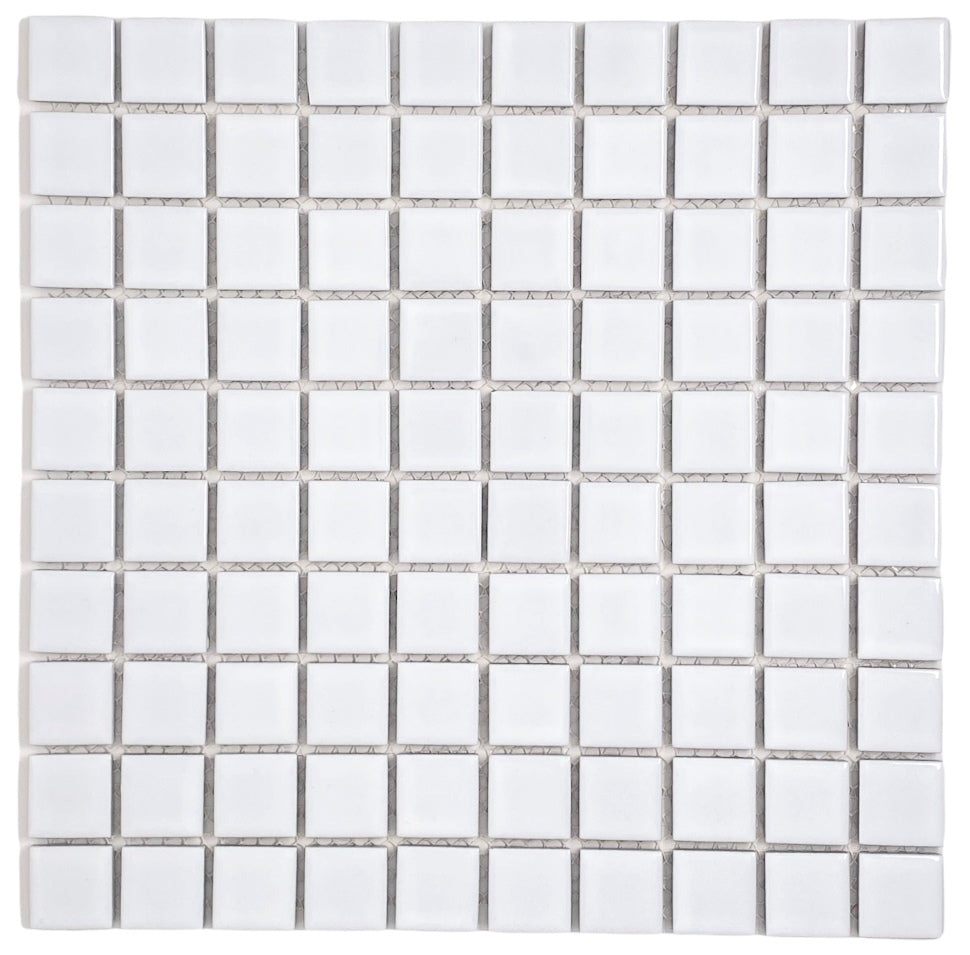Square White Porcelain Mosaic for Bathroom, Wall, Entrance, Pool, Shower, Floor Tile