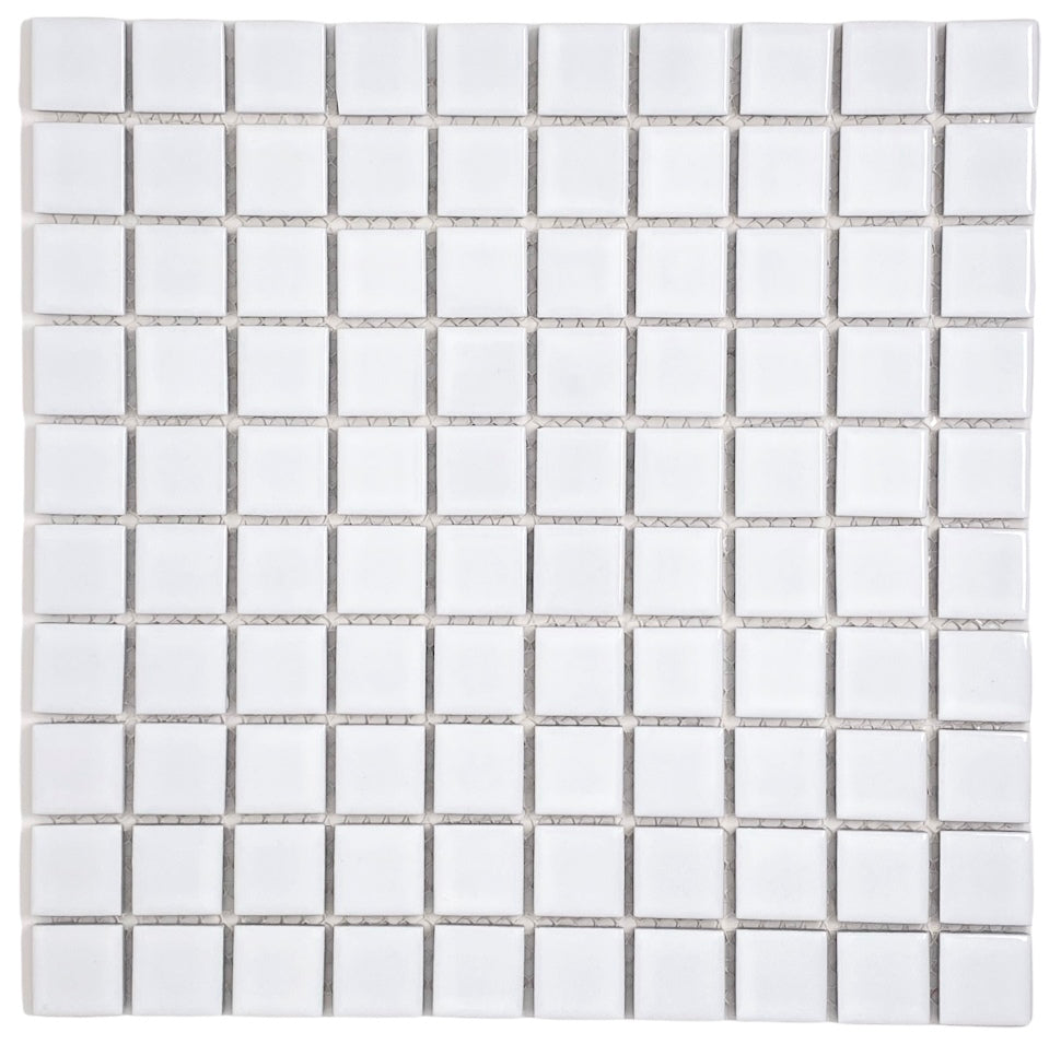 Square White Porcelain Mosaic for Bathroom, Wall, Entrance, Pool, Shower, Floor Tile