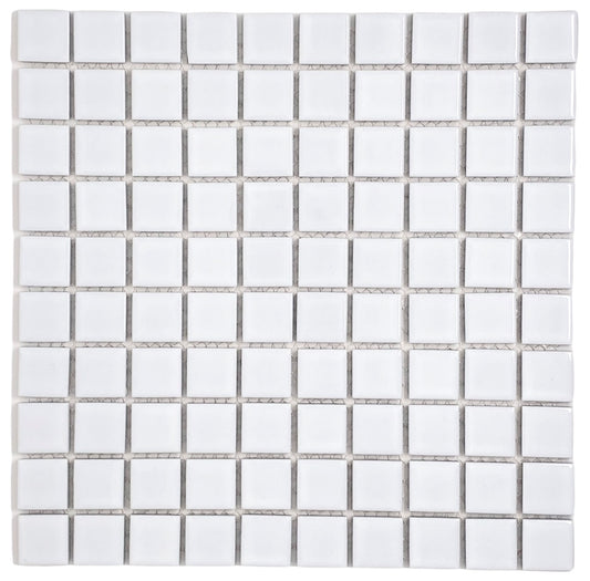 Square White Porcelain Mosaic for Bathroom, Wall, Entrance, Pool, Shower, Floor Tile
