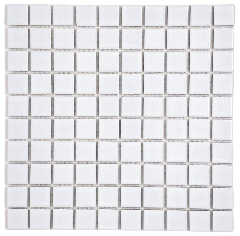 Square White Porcelain Mosaic for Bathroom, Wall, Entrance, Pool, Shower, Floor Tile