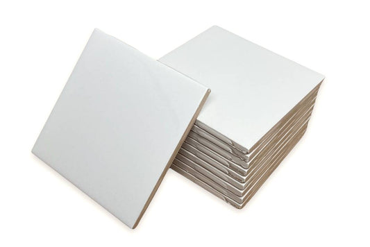 4x4 White Ceramic Tile-Box of 10 pcs
