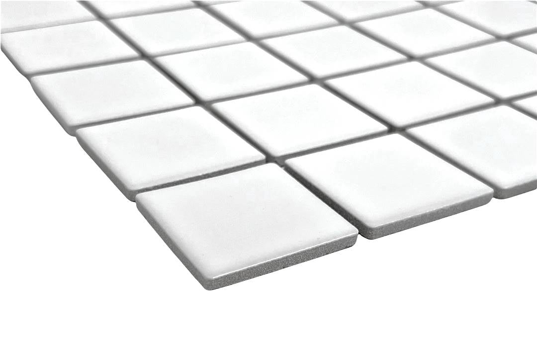 Tenedos Matte Finish Square 2x2 Porcelain Mosaic Wall Floor Tile on Mesh Mount for Kitchen Backsplashes, Bathroom Shower Floor, Spa, Pool (Box of 10 Sheets)