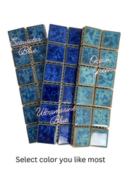 Tenedos Ultramarine Blue with Water Splash Effect Square 2x2 Porcelain Pool Mosaic Floor and Wall Tile for Backsplash, Kitchen, Bathroom, Swimming Pool
