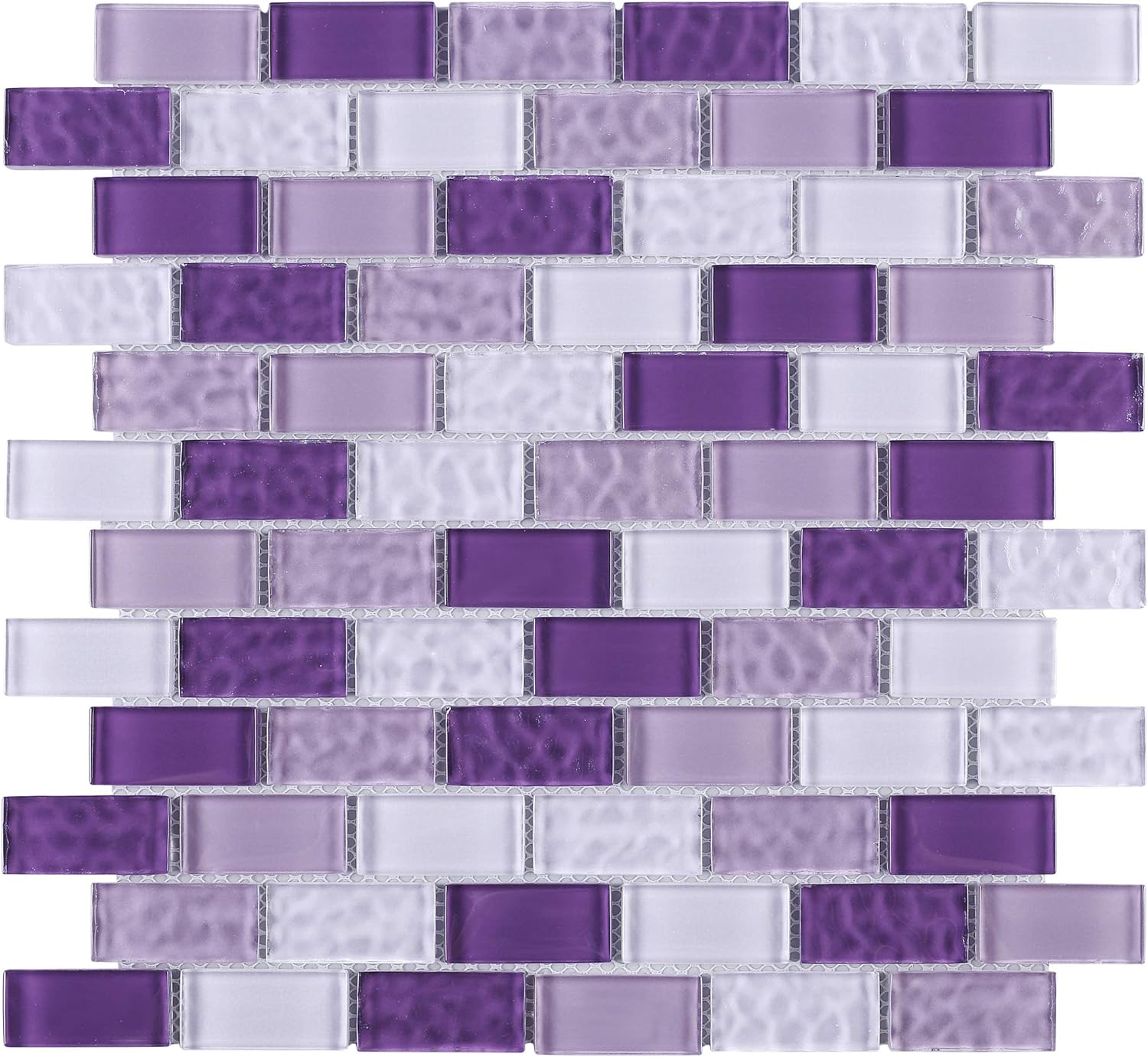 TRCEG-03 1x2 Brick Purple Glass Mosaic Tile Subway Tile Sheet-Kitchen and Bath backsplash Wall Tile