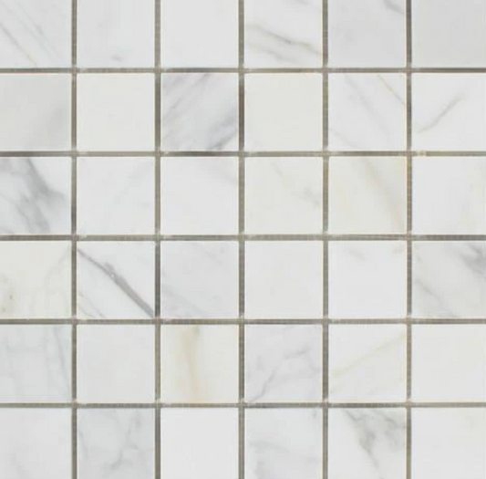 Calacatta Gold 2x2 Marble Mosaic Tile Polished 1 piece