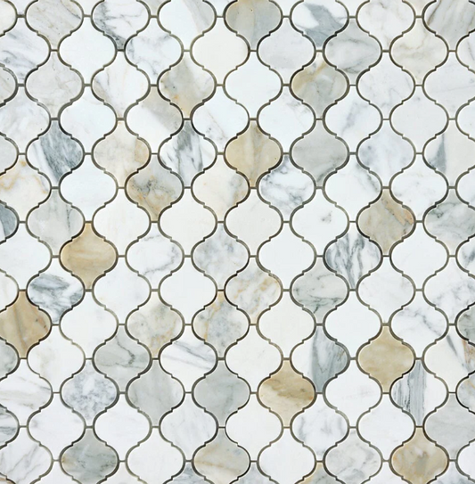 Calacatta Gold Arabesque Marble Mosaic Polished