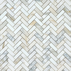 Calacatta Gold 1x3 Herringbone Marble Mosaic Polished 1 piece