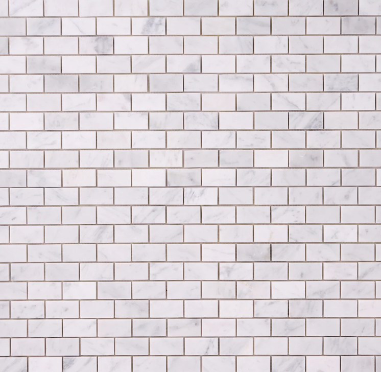 Carrara White Marble 1"x 2" Mosaic Tile honed 1 piece