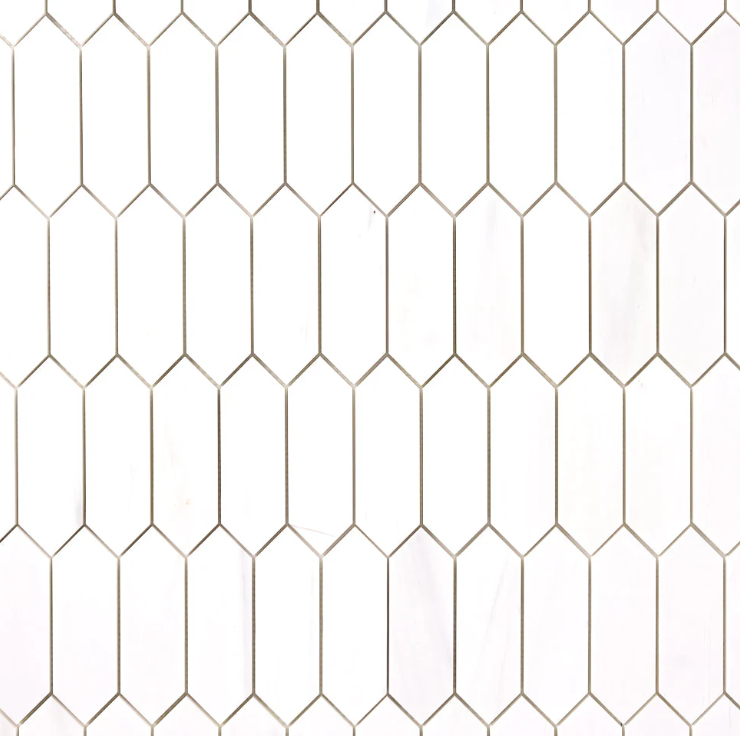 Bianco Dolomite Picket Mosaic Honed  HTC 1 piece