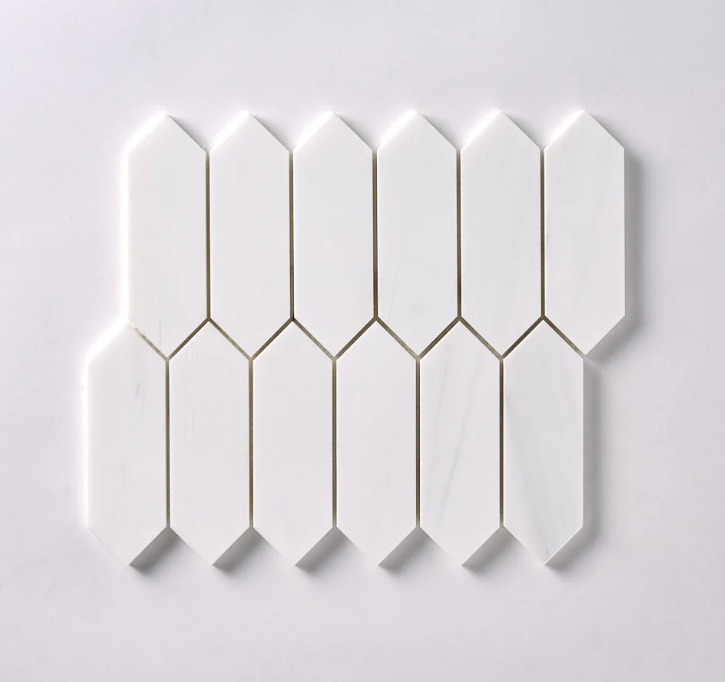 Bianco Dolomite Picket Mosaic Honed  HTC 1 piece