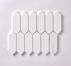 Bianco Dolomite Picket Mosaic Honed  HTC 1 piece