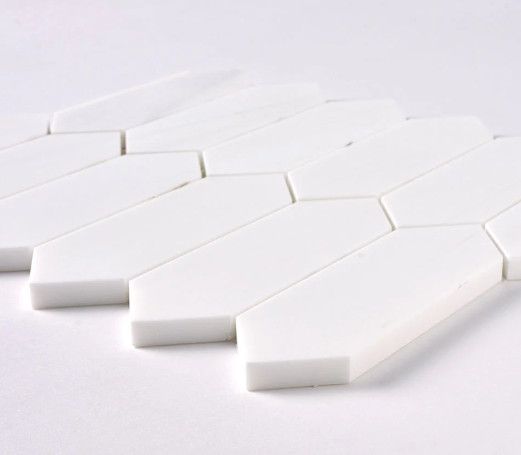 Bianco Dolomite Picket Mosaic Honed  HTC 1 piece