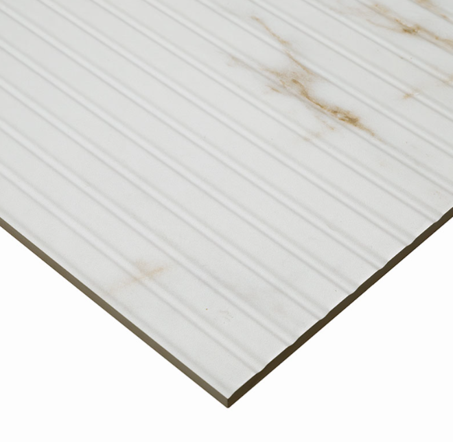 URBANSLAT MARMIRO GOLD  16 in. x 48 in. Matte Ceramic Fluted Wall Tile (15.5 sq. ft./Case)