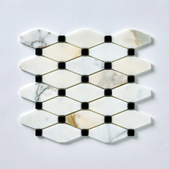 TENEDOS Calacatta Gold & Black Octave Marble Mosaic Polished- 1 piece
