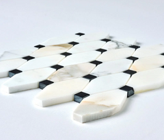 TENEDOS Calacatta Gold & Black Octave Marble Mosaic Polished- 1 piece