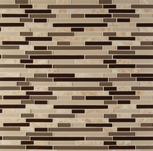 Amalfi Cafe Interlocking 12 in. x 12 in. Glossy Porcelain Glass Wall Tile HTC